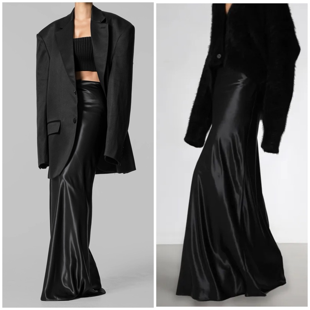 Frankie Shop Renesmee Satin Skirt - Black